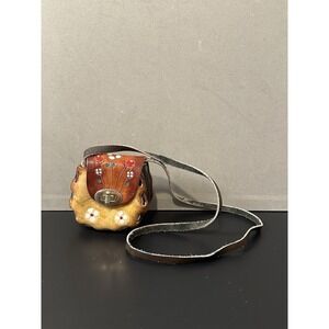 Vintage Mexican Folk Art‎ Leather Mini Crossbody Bag